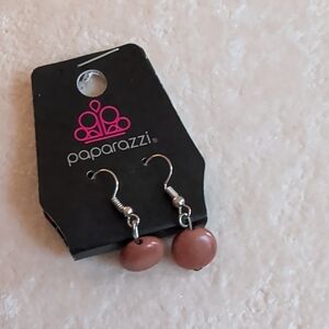 Paparazzi Brown Button Dangle Earrings New